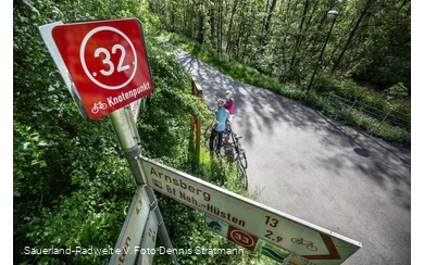 Beschilderung des Radwegenetzes in Sauerland und Siegen-Wittgenstein