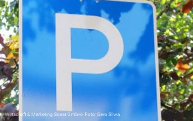 Das Parkleitsystem der Stadt Soest mit 4500 Parkplätzen