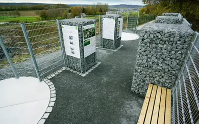 Informationstafeln am Radweg Steine und Mehr